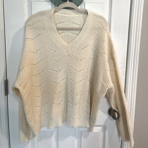 Cream VNeck Sweater